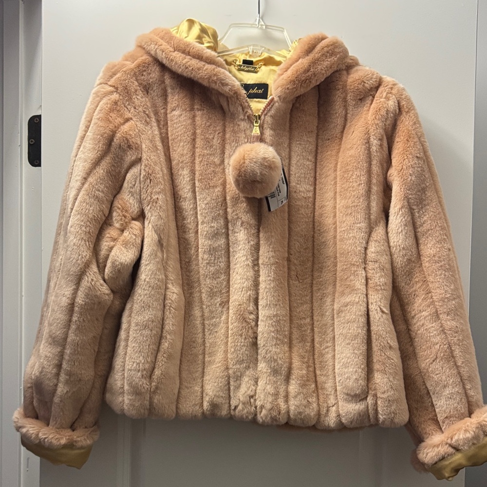 Baby Phat Faux Fur Puffer Jacket - Light Pink. Brand New! Very Soft!